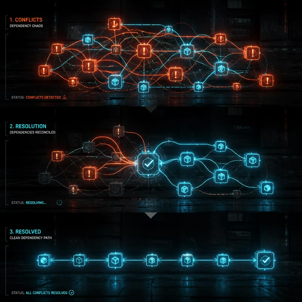 Downstream Dependency Resolution dependency graph structure