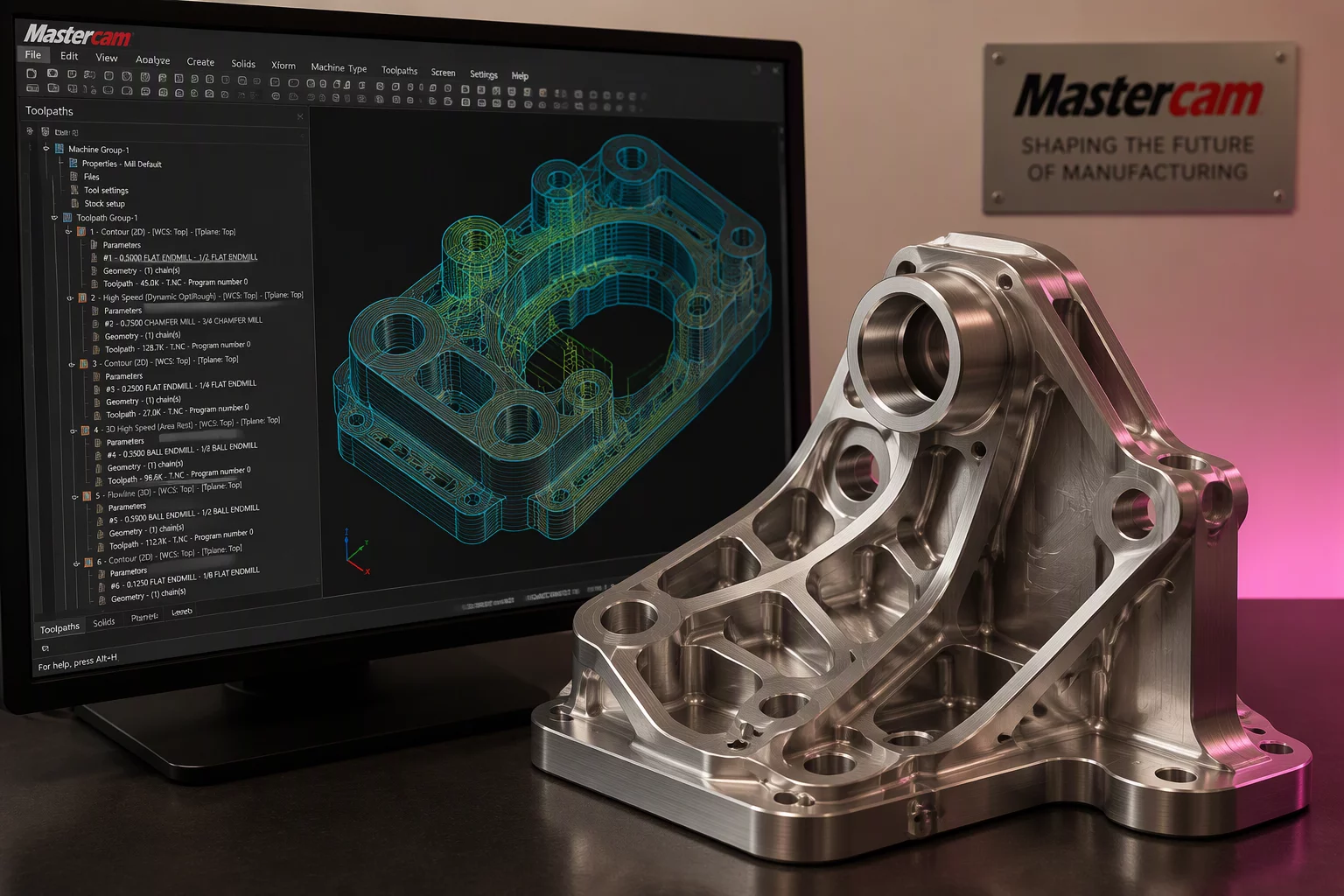 Mastercam toolpath tree sequencing and feature order map diagram